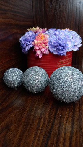 گوی تزیینی نما فلزی بسیار زیبای ۳ تایی